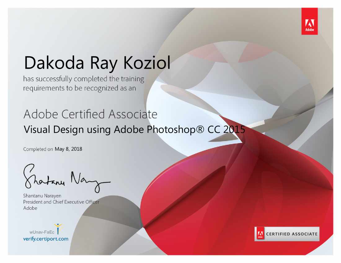 Adobe Photoshop Certification. Try viewing the pdf below: